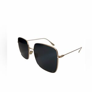 Dior Stellaire square sunglasses in gold tone metal with blue lenses